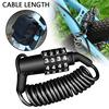 Combination Cable Lock for Motorcycle Helmet Security with 4-Digit Resettable Code Flexible Steel Wire Coil Lock for Anti-Theft Protection