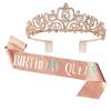 Queen Girl Crown IR Party Decoration Crown Birthday Ribbon Crown Set