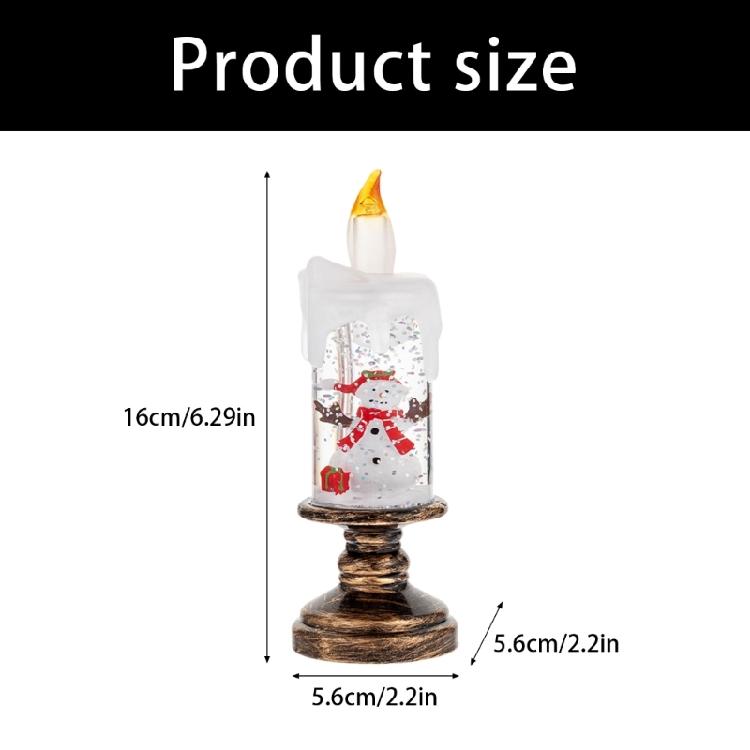 Christmas Decorations Glitter Water Globe Christmas Snow Globes Candle Shape Snowglobes Table Ornament Home Decors