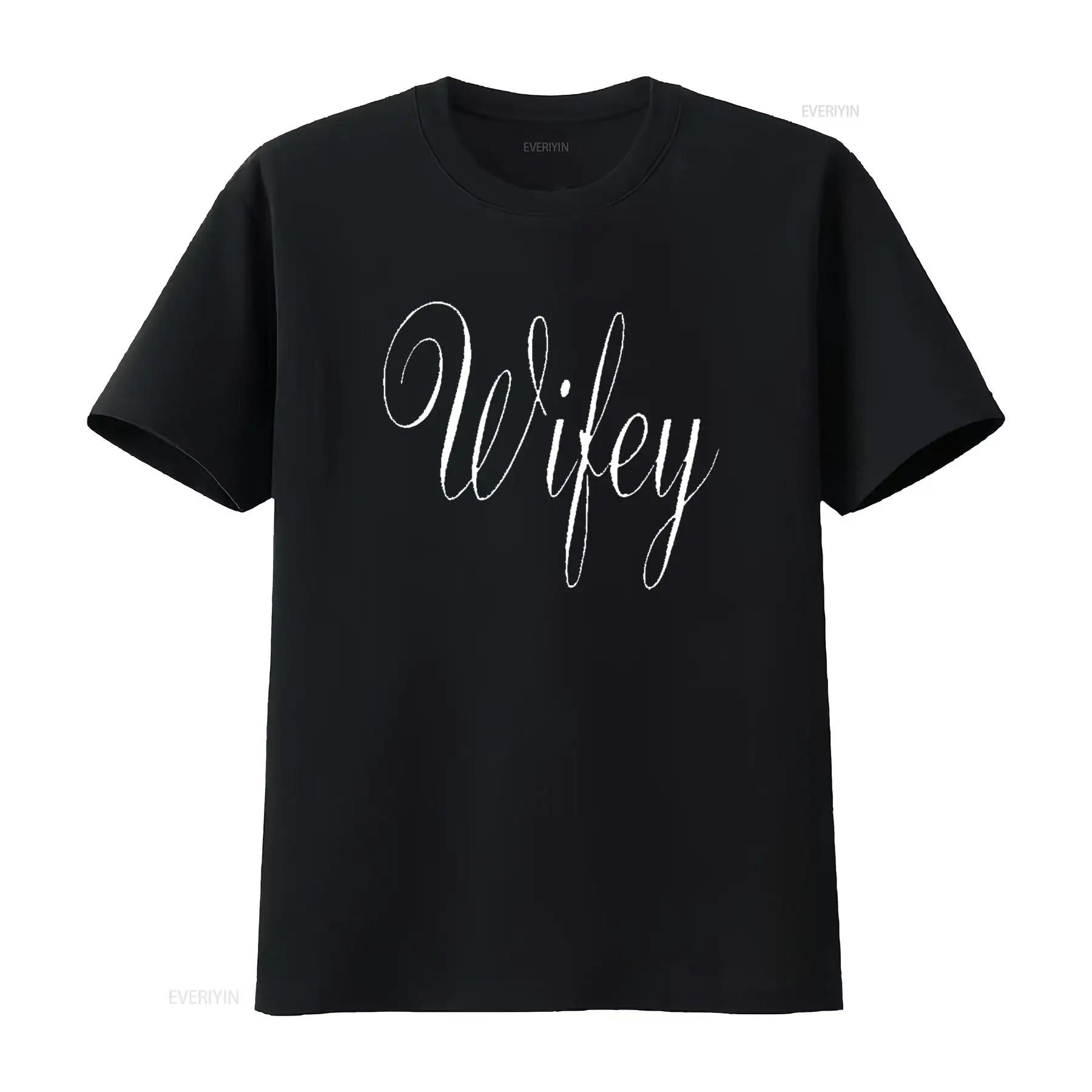 

Wifey T Shirt Womens Cotton Dark Black Small Vintage Washed Designer Clothes Soft Fashion Slightly Casual Graphic Versatile -... S разноцветный