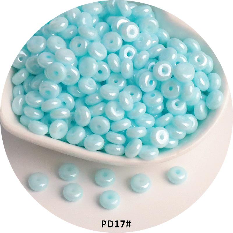 6mm Cream Macaron Pearlescent Glass Abacus Beads for DIY Jewelry & Hair Accessories