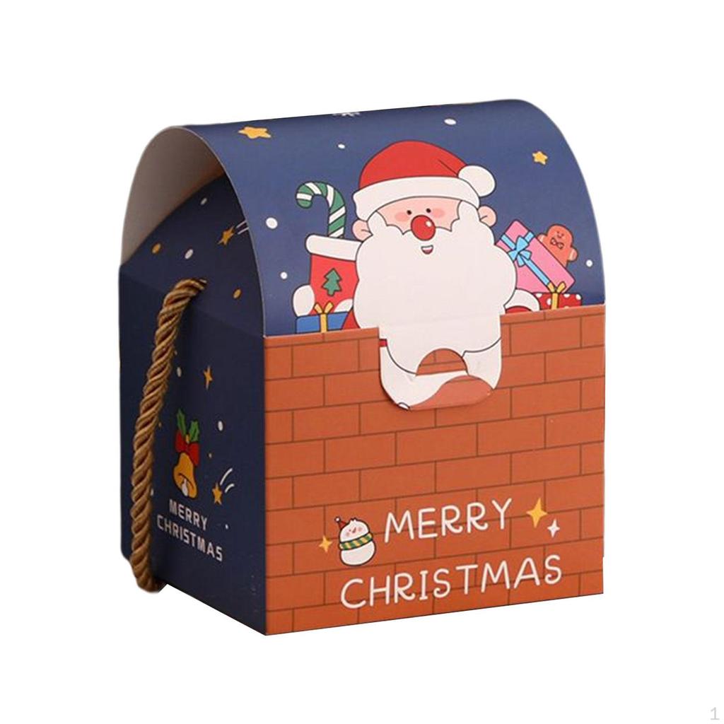6 Pieces Candy Box Gift Boxes Xmas Cookie Snack Empty Party Favor for Holiday