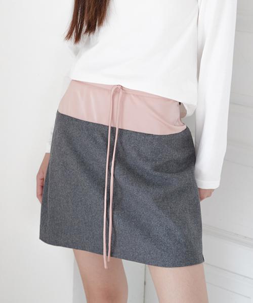 G Museum Satin Mix Mini Skirt (Pink)