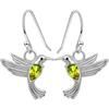 Hummingbird Earrings for Women Silver Bird Earrings Crystals Hummingbird Drop Earrings Colorful Rhinestone Flying Hummingbird Earrings Birthday