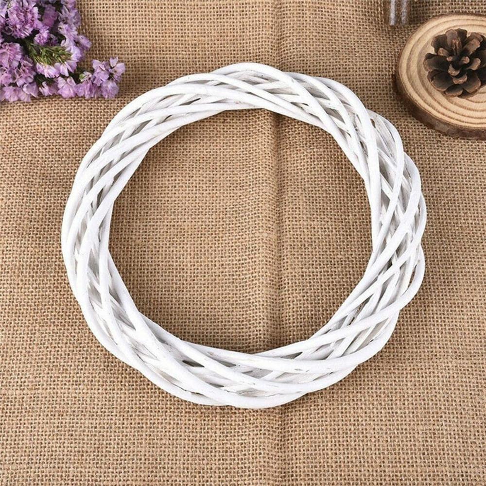 Party Xmas Hanging Ornament Vine Blank Rattan Ring Christmas Decoration Wicker Wreath White Garland