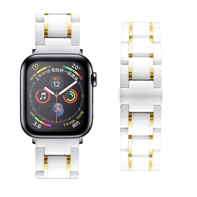 Ceramic Metal strap for Apple watch 45mm 44mm 41mm 42mm 46mm Replacement bracelet Wristband iwatch Ultra 10 9 8 7 6 5 4 SE band
