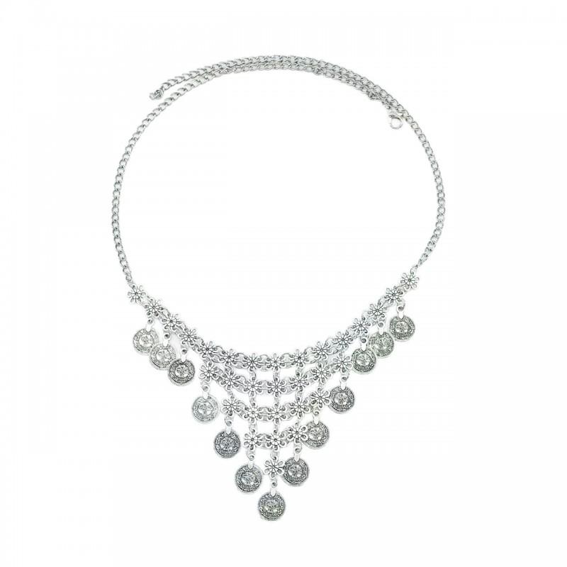 Boho Ethnic Head Chain With Alloy Coins Tassels Festival Costume Accessory