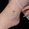 Fu Character Round Imitation Jade Pendant Bracelet Light Luxury High Sense Fashion Anklet Versatile Niche Simple Jewelry