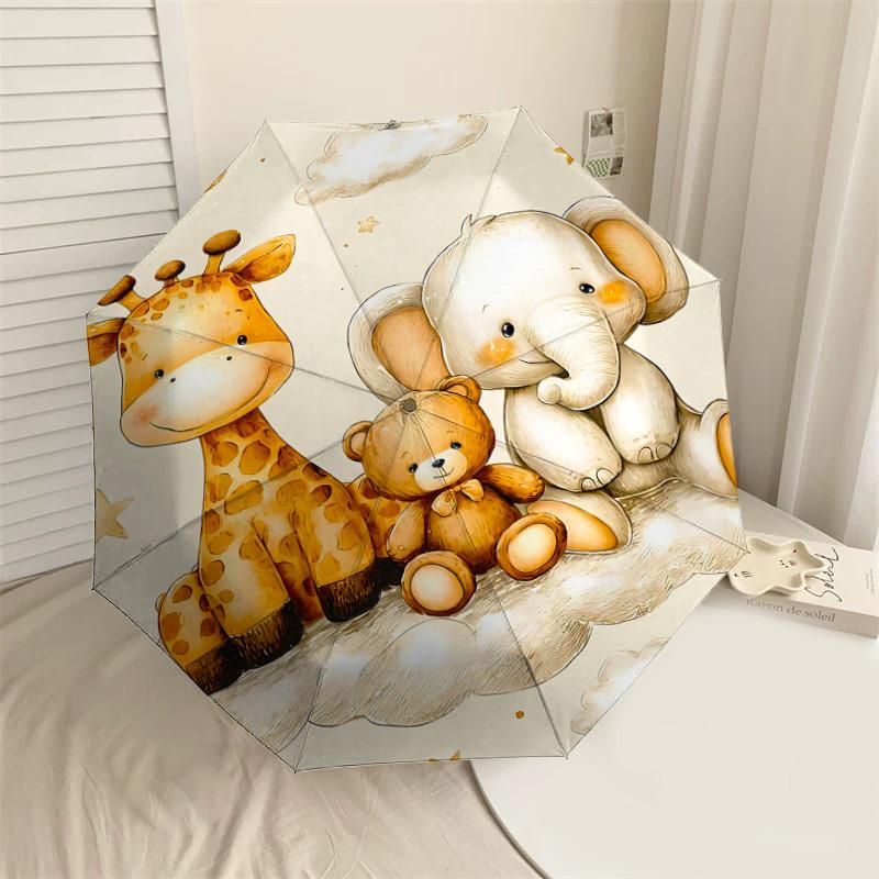 

1PC Giraffe Elephant Umbrella-8-Rib Reinforced, Automatic Open, Lightweight & Durable, Fashion Accessory for Outdoor, H0387