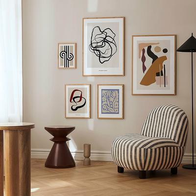Nordic Black White Abstract Face Lines Flowers Poster Canvas Print Painting Wall Picture Art Living Room Interior Home Decor
