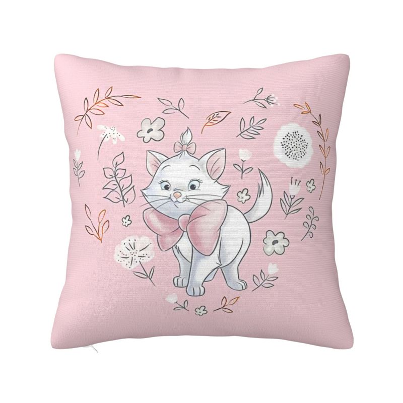 Custom Modern Marie Cat Rose Sofa Cushion Cover Soft Throw Pillow Case
