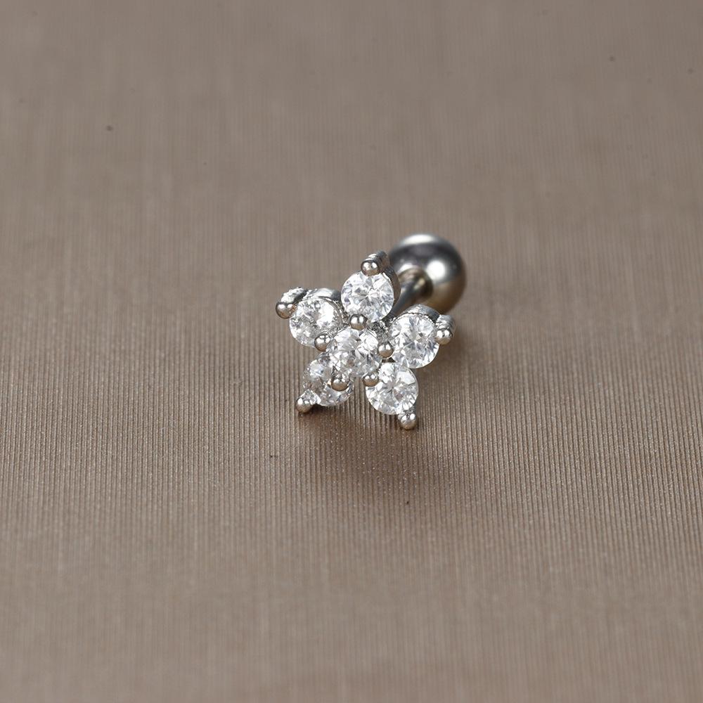 Gold Stainless Steel Earrings with Zircon Studs - Creative and Elegant Design