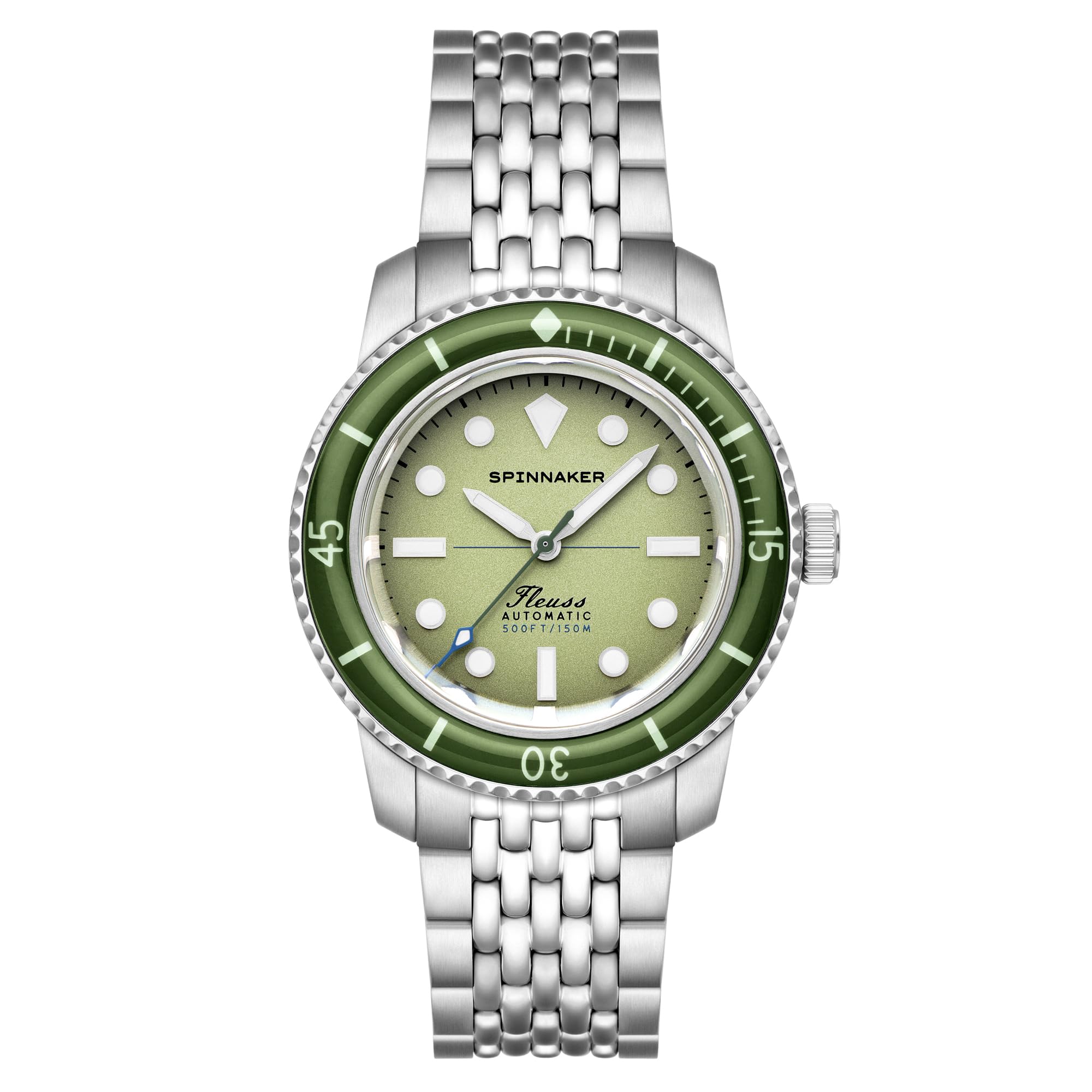 

Fluce 40 Automatic 15 ATM Water Sapphire Green [SPINNAKER] Watch, Self-winding, Resistant, Crystal, Dial, SP-5133-BB, Men s [Authentic] зелений