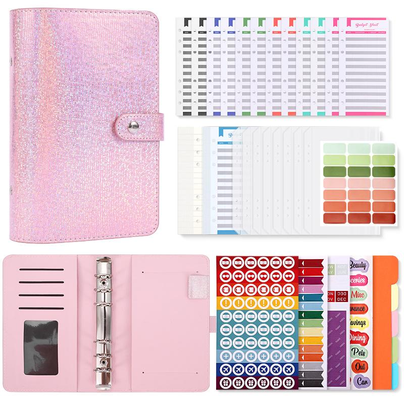 A6 Crystal Ring Binder Cash Budget Book and Daily Financial Planner.