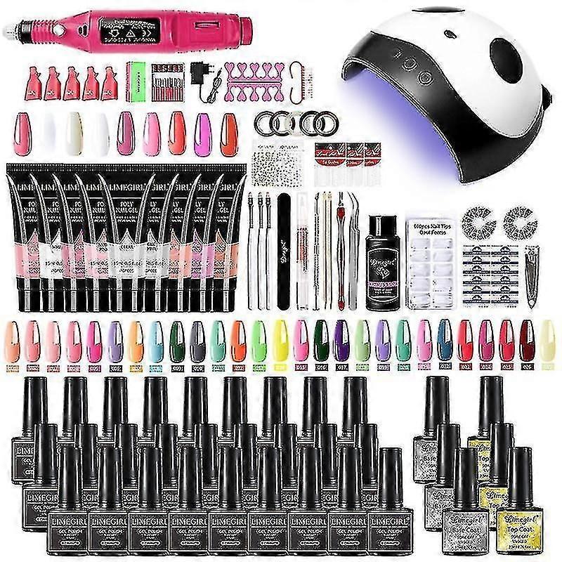 Nail Extension Manicure Set Gel Nail Polish Set Quick Build Polymer Gel Set Soak Uv Led Lamp Dryer Finger--(niubi)
