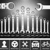 1Pcs Universal 72 Tooth Ratchet Wrench Dual Purpose Adjustable Head Opening Plum Blossom Saves Effort Quick Wrench