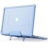 Transparent Protective Case With Cooling Stand MacBook Air 13.6 Inch Anti-Slip Shockproof Shell In Black Blue Purple Pink
