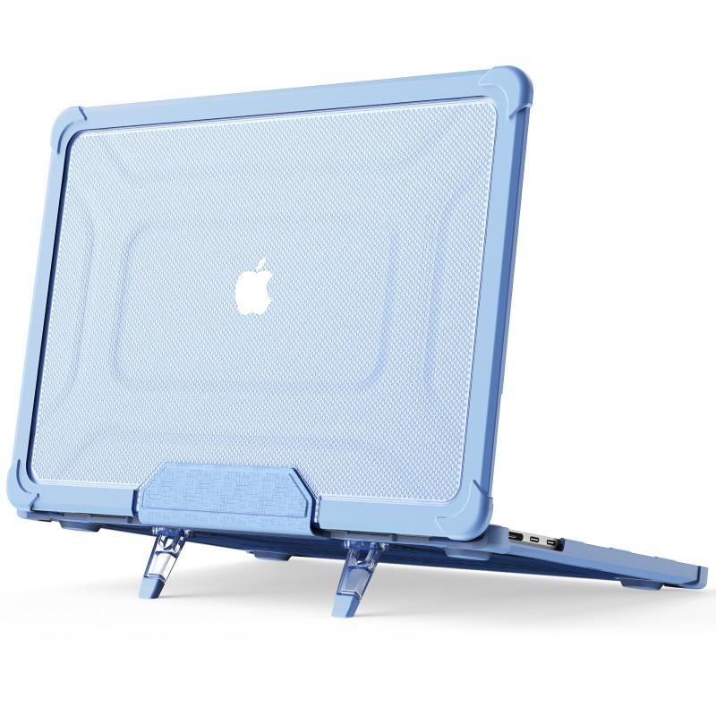 Transparent Protective Case With Cooling Stand MacBook Air 13.6 Inch Anti-Slip Shockproof Shell In Black Blue Purple Pink
