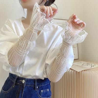 Damen Lange Ultradünne Mesh Armstulpen Sonnenschutz UV-Schutz Kühlende Fingerlose Handschuhe Spitze