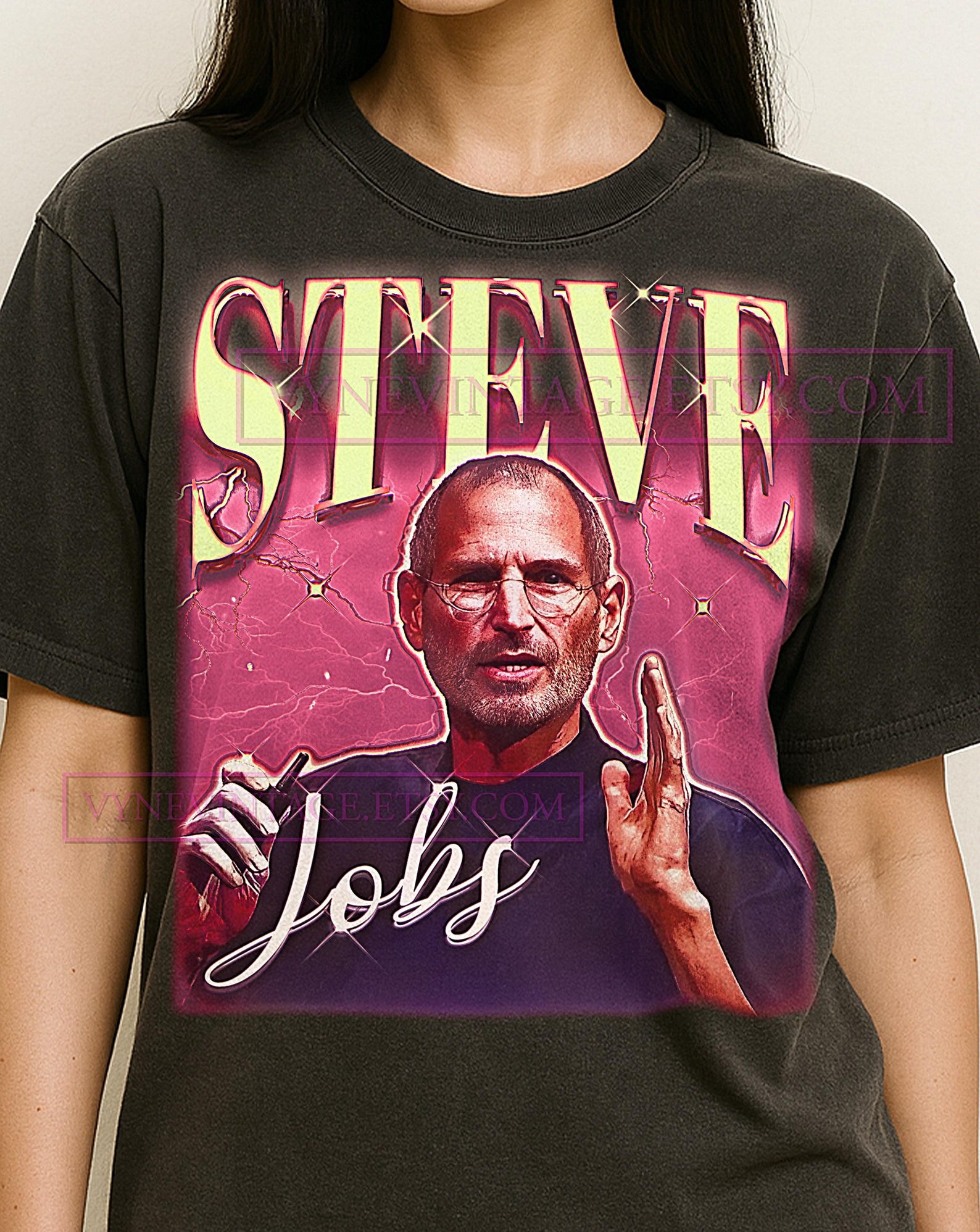 STEVE JOBS T-Shirt, Vintage Entrepreneur Tech Leader Genius Star Performer Tee, 90s Retro Throwback, Steve Jobs Sweater S