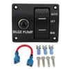 Boat Pump Switch, 3 Way Bilge Pump Switch Panel 12V 24V Built In 15A Circuit Breaker Rocker Switch Panel for Yacht Accessory