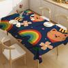 Cloud Rainbow Cartoon Waterproof Rectangle Tablecloth Fiesta Home Decor Dining Room Decor Reusable Table Cover Party Supplies