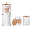 Cotton Swab Storage Box Round Clear Acrylic Makeup Organizer Cotton Pad Swab Toothpick Dustproof Box Home Storage Accessories