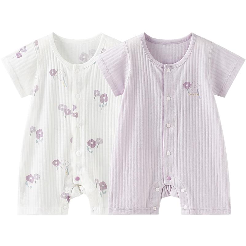 TONGTAI Baby Short Sleeve Cotton Romper