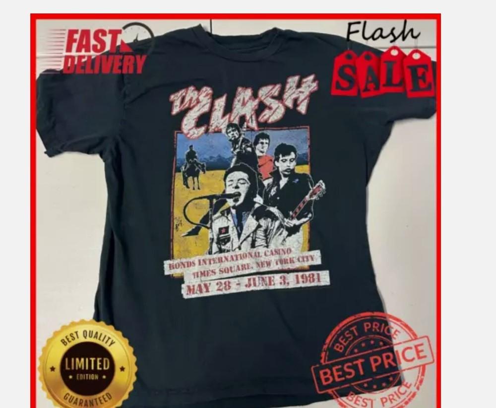 The Clash Band 1981 Gift For Fan Cotton Black Unisex T-shirt