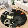 1pc Cat Skeleton Office Round Area Rug, Under Office Chairs Bedroom Living Room Home Decor, Room Deco, Available in Various Sizes