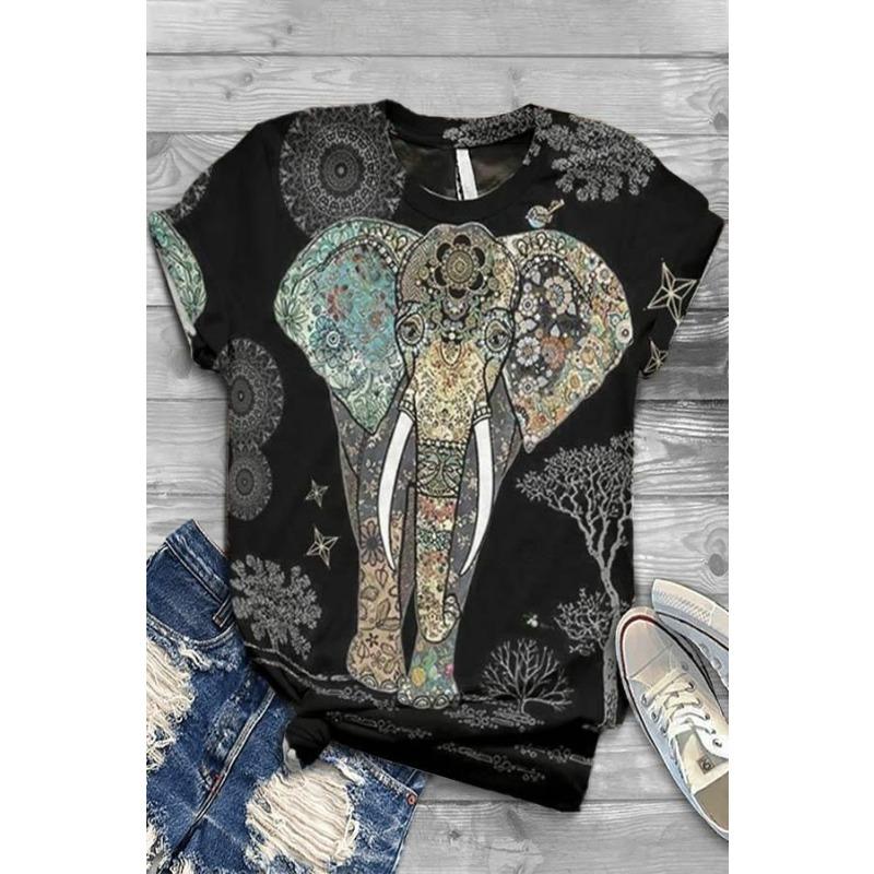 

Летний топ с круглым вырезом и принтом в виде животных 3D, модные повседневные женские футболки с короткими рукавами XS