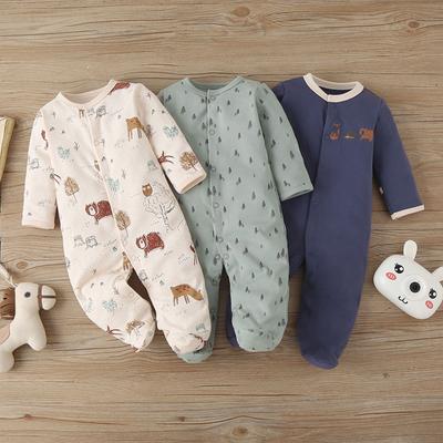 Baby Casual One-piece Romper Long Sleeve Wrap Foot Romper Baby Clothing