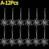 Clear Crystal Snowflake Icicle Pendants Acrylic Christmas Tree Ornaments Holiday New Year Home Party Hanging Decoration Supplies