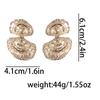 Personalized retro trend, light luxury style, design sense, alloy double shell-shaped earrings, beach vacation accessories