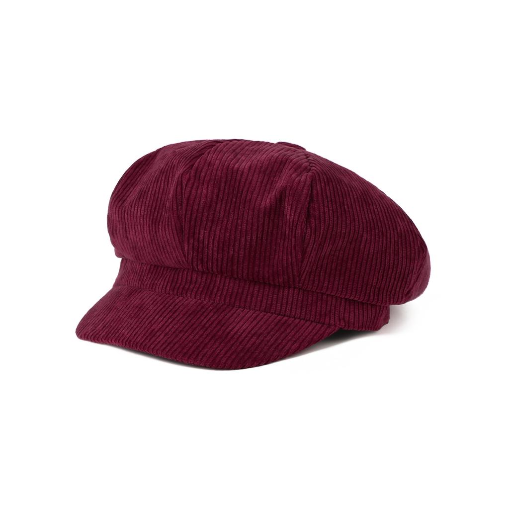 Korean Version Solid Color Corduroy Female Painter's Hat British Retro Octagonal Hat Gorras Para Mujer