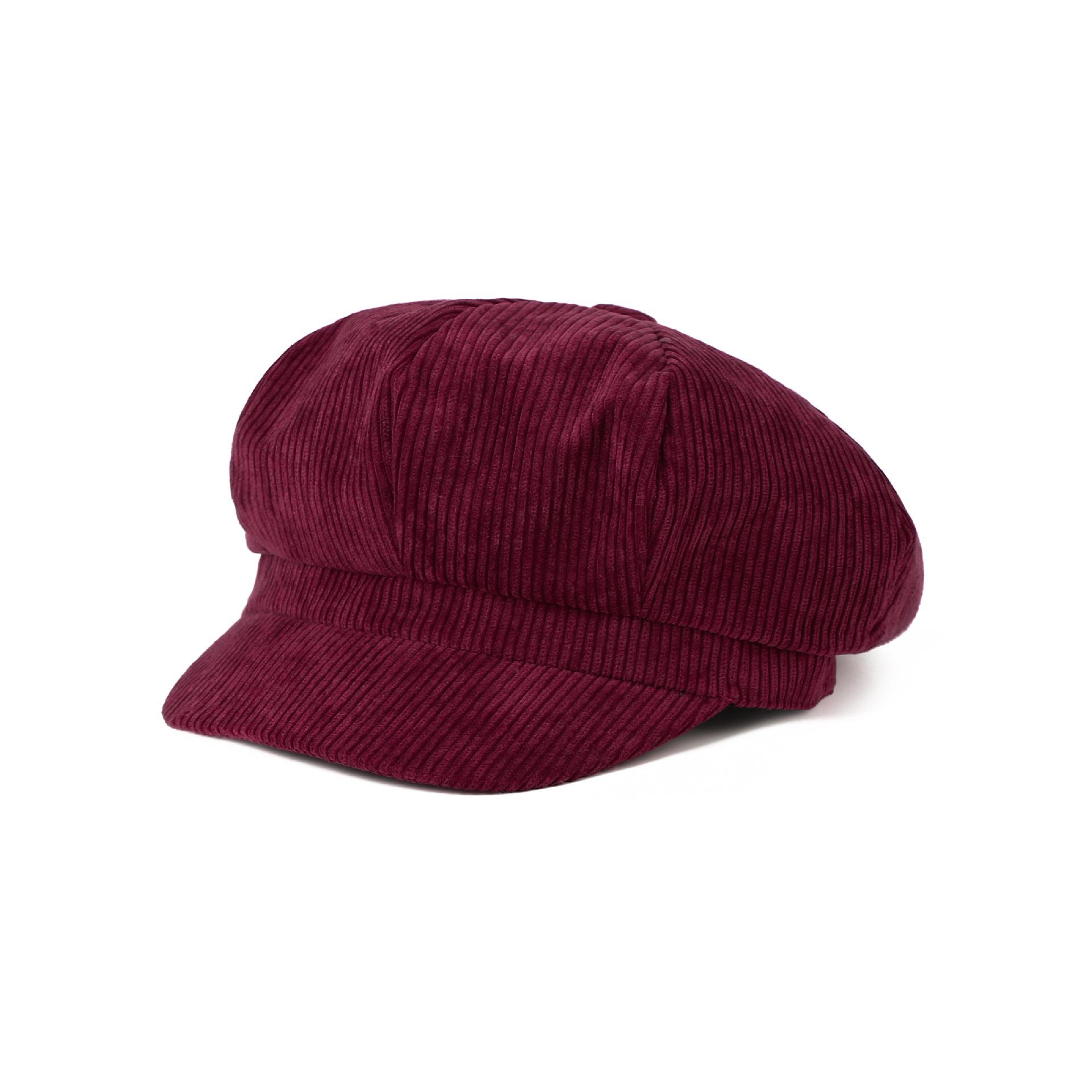 

Korean Version Solid Color Corduroy Female Painter s Hat British Retro Octagonal Hat Gorras Para Mujer One Size вино красного