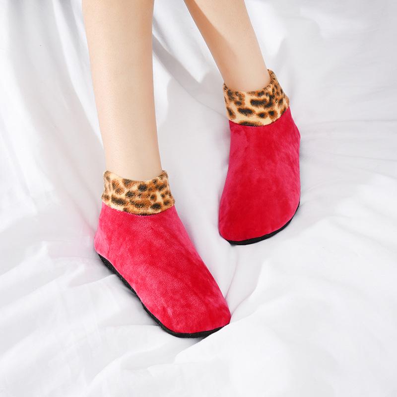 

Женские утолщенные нескользящие домашние носки Plus Velvet – теплые бахилы средней высоты для осени и зимы. Women s One Size 35-40 розы красного