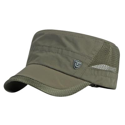 Military Cap Logo English Letter Mesh Hat Outdoor Fishing Men Women CA818 [White Fang] (Green)