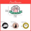 Cute Cat Paw Shaped Metal Badge Cartoon Animal Brooch For Decoration