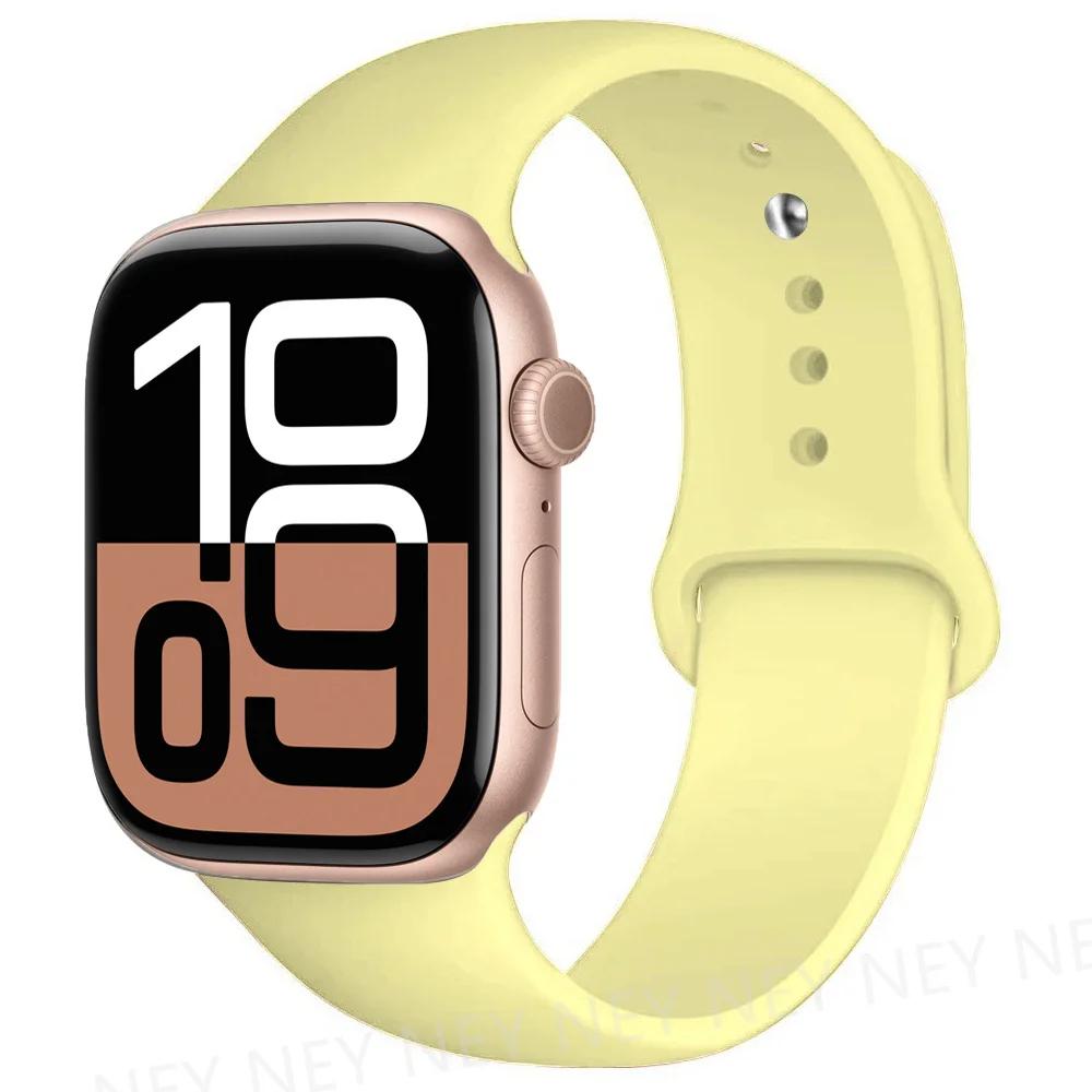 Silicone Band For Apple Watch Straps Ultra 2 49mm 45mm 44-40mm 41mm Sport Bracelet Apple Watch Series 10 42mm-46mm 8 7 6 5 SE 9