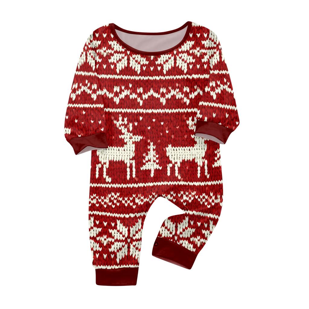Family Matching Christmas Pajama Set Long Sleeve Top and Pants for Holiday Loungewear