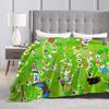 Soft Warm Blanket Picnic Cartoon Spirit Duolingos Throw Blanket Flannel Bedspread For Living Room Print Sofa Bed Cover