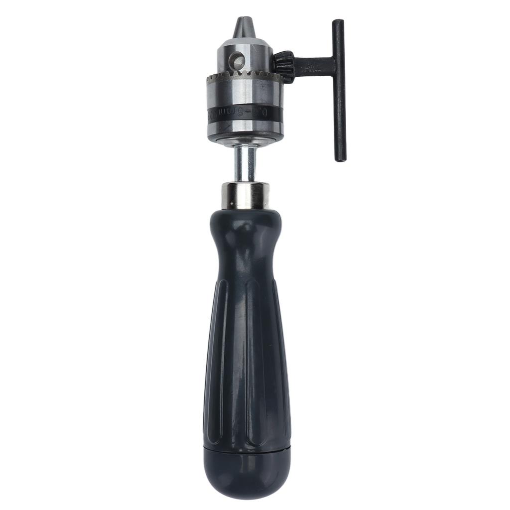 Hand Drill Carbon Steel Manual Crank Drill with Chuck Key and 5pcs Drill Bit for Plastic Wood