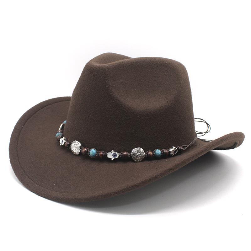 Western Cowboy Hat Felt Hat Ethnic Style Men And Women Tibetan Tibetan Upturned Edge Hat