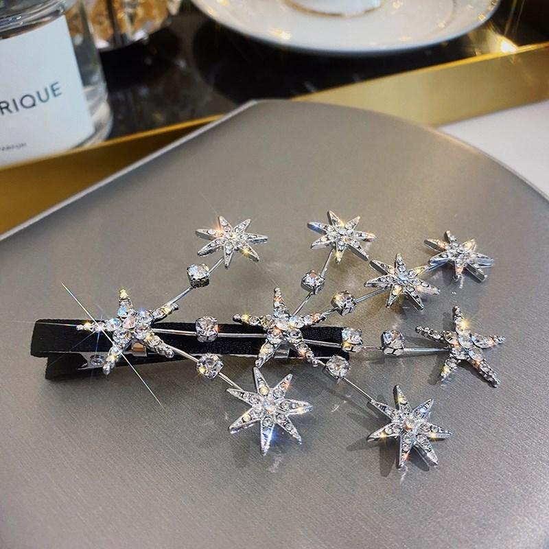 Korea Shiny Crystal Hair Clip Set Fashion Hair Accessories  Trend For Women Girl Pearl Rhinestone Hairpin Side Clip For Hair