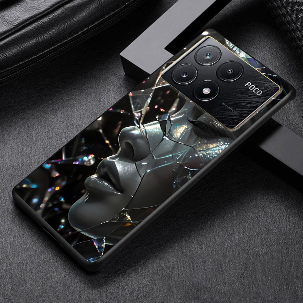 Beauty Crush Girl Case for Xiaomi Poco M3 X3 NFC X5 M5s M4 Pro 5G F3 Black Silicone Soft Phone Cover Coque