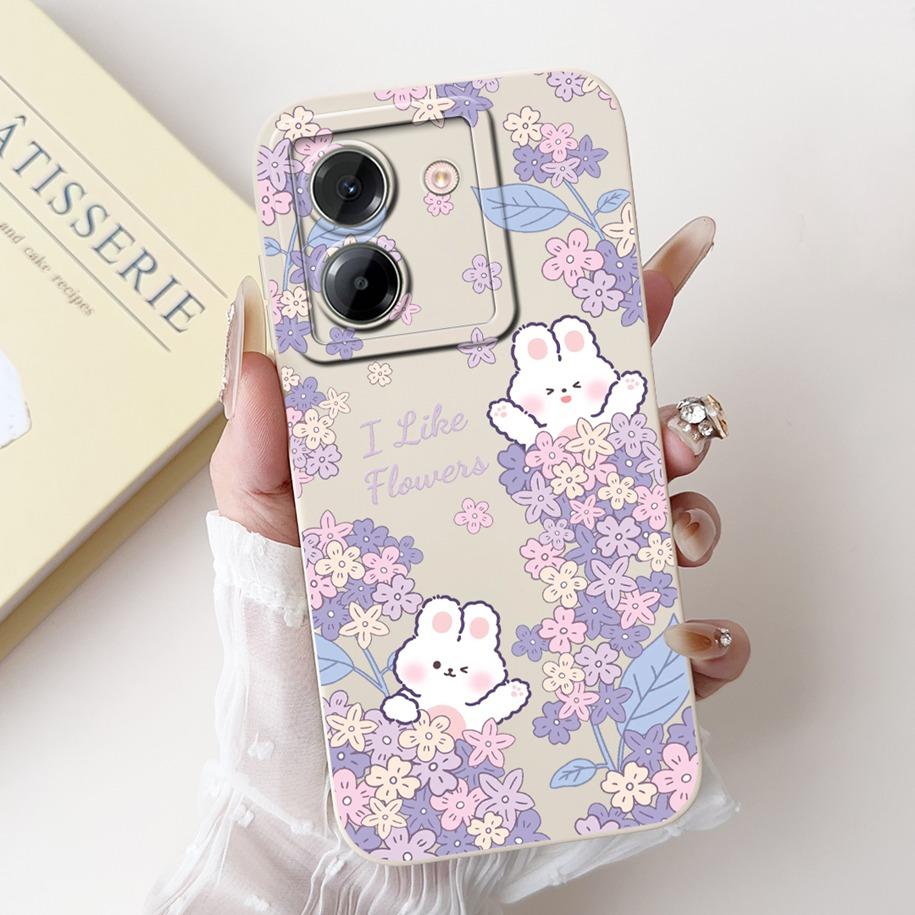 For Xiaomi Poco M7 Pro 5G Case Popular Flower Rabbit Duck Soft Liquid Silicone Cover For Xiaomi Poco M7Pro Capa 2409FPCC4G Coque