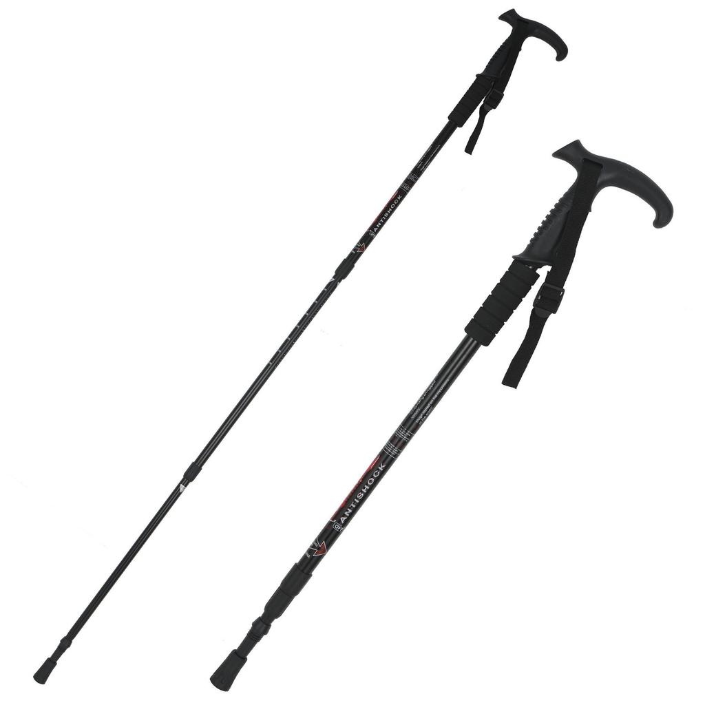 Teleskop-Trekkingstock aus Aluminiumlegierung für den Außenbereich, rutschfest, stoßdämpfend, zum Wandern und für ältere Menschen