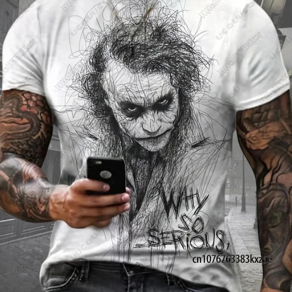 Nuove T-shirt Estive con Stampa Joker DC Comics Classiche Vintage Joker T-shirt 3D Casual Girocollo Manica Corta Uomo Abbigliamento