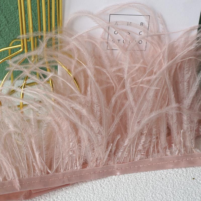 Feather Cloth Strip 10-15Cm Ostrich Hair Cloth Edge Dress Latin Dance Dress Skirt Decoration Clothing Accessories Lace